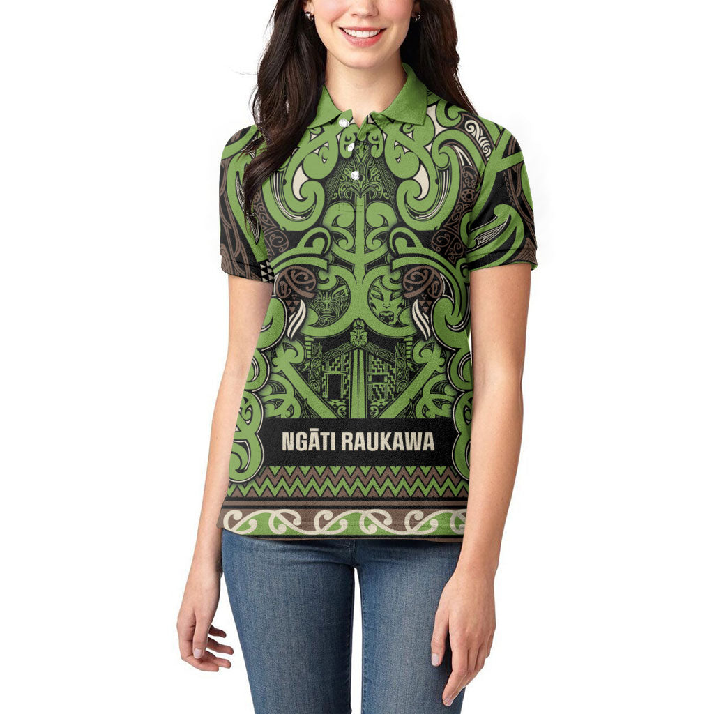 Aotearoa Iwi Ngati Raukawa Women Polo Shirt Maori Wharenui House Tribal Pattern