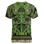 Aotearoa Iwi Ngati Raukawa Women V-Neck T-Shirt Maori Wharenui House Tribal Pattern