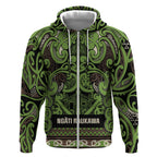 Aotearoa Iwi Ngati Raukawa Zip Hoodie Maori Wharenui House Tribal Pattern