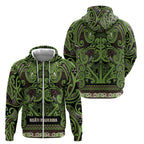 Aotearoa Iwi Ngati Raukawa Zip Hoodie Maori Wharenui House Tribal Pattern