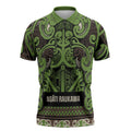 Aotearoa Iwi Ngati Raukawa Zipper Polo Shirt Maori Wharenui House Tribal Pattern