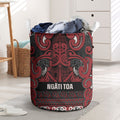 Aotearoa Iwi Ngati Toa Laundry Basket Maori Wharenui House Tribal Pattern