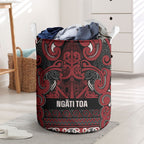 Aotearoa Iwi Ngati Toa Laundry Basket Maori Wharenui House Tribal Pattern