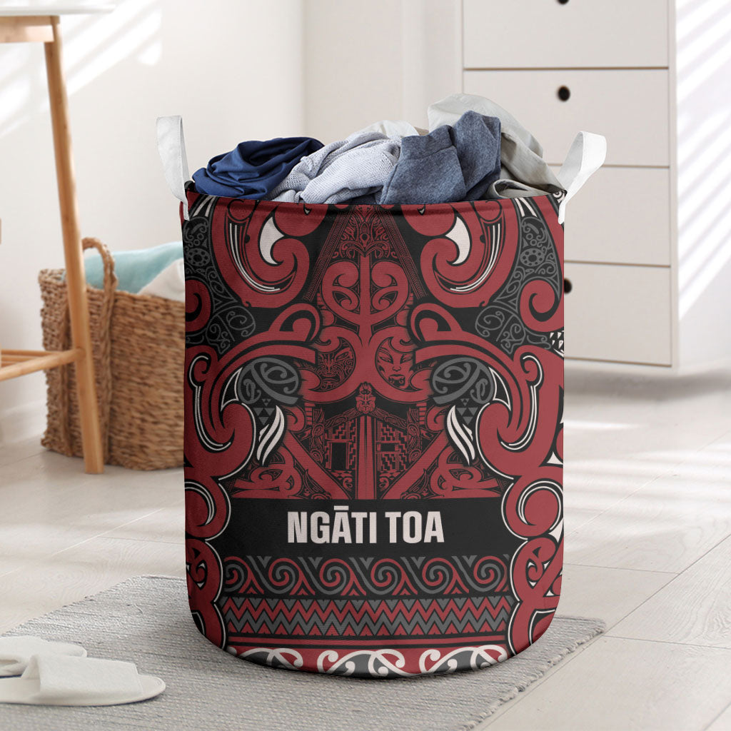 Aotearoa Iwi Ngati Toa Laundry Basket Maori Wharenui House Tribal Pattern