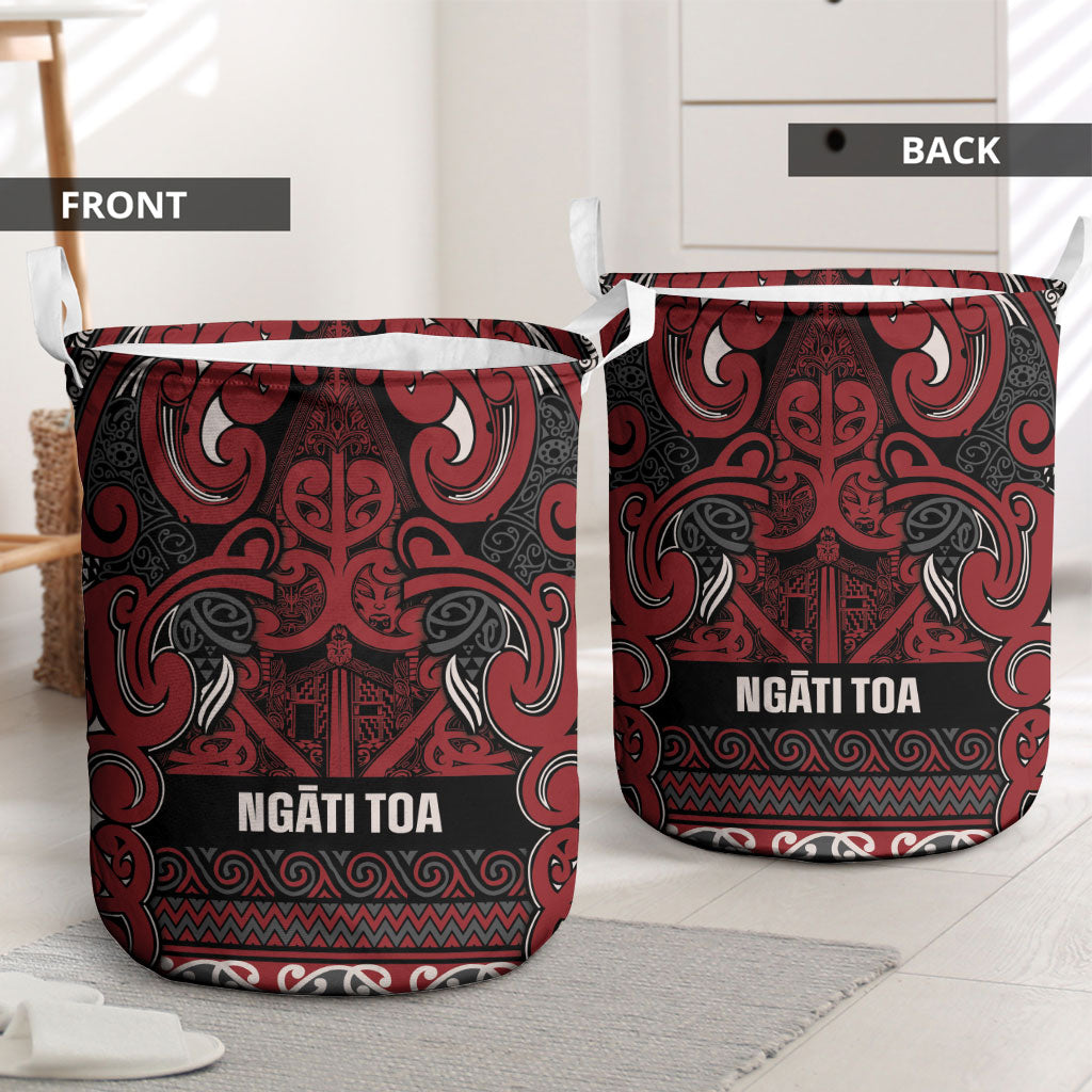 Aotearoa Iwi Ngati Toa Laundry Basket Maori Wharenui House Tribal Pattern