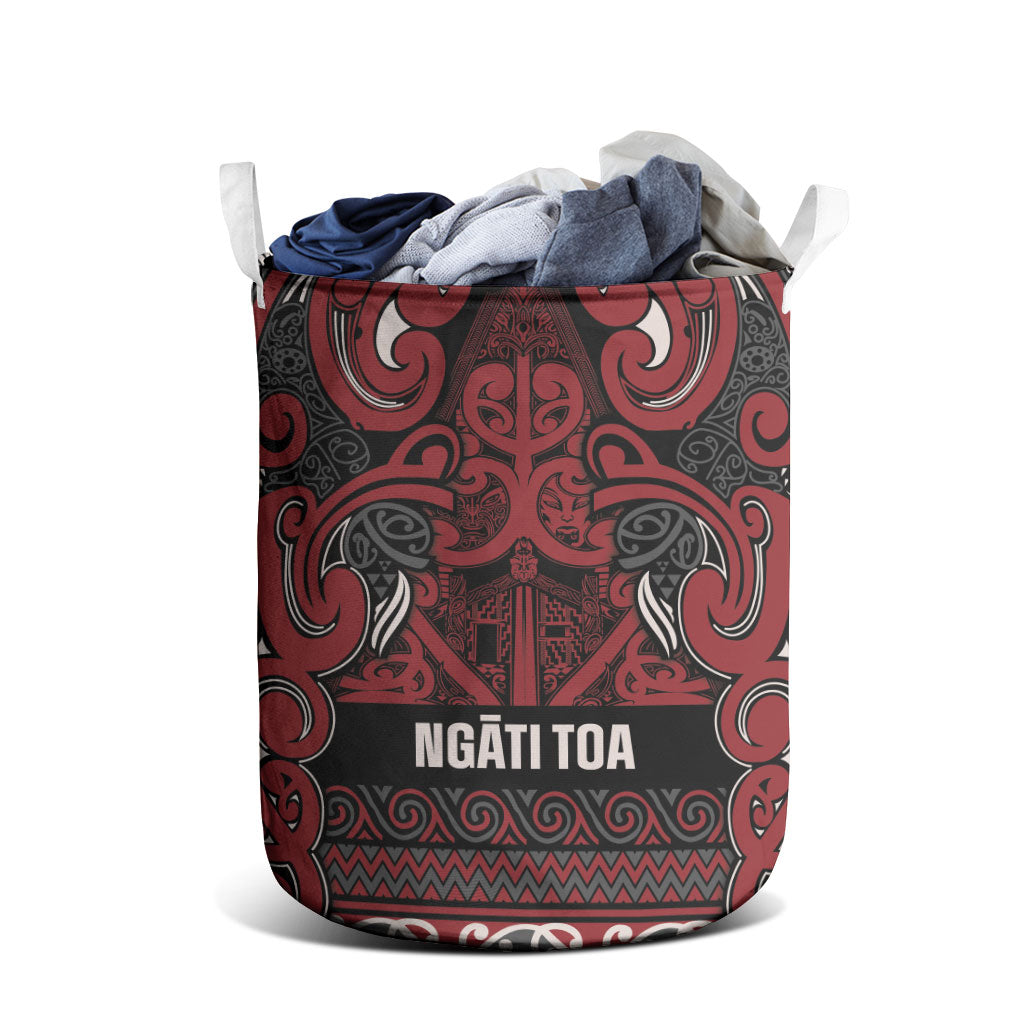 Aotearoa Iwi Ngati Toa Laundry Basket Maori Wharenui House Tribal Pattern