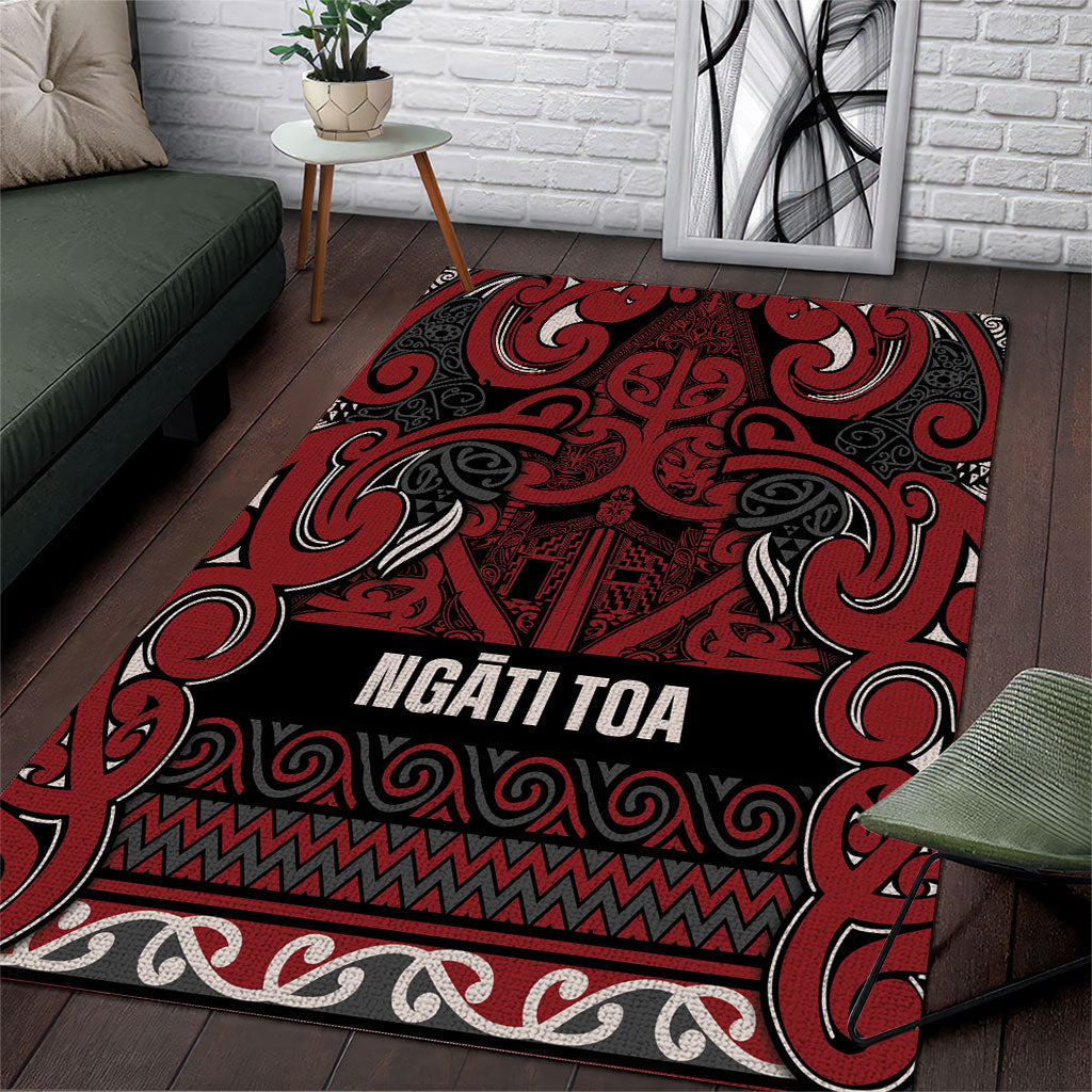 Aotearoa Iwi Ngati Toa Area Rug Maori Wharenui House Tribal Pattern