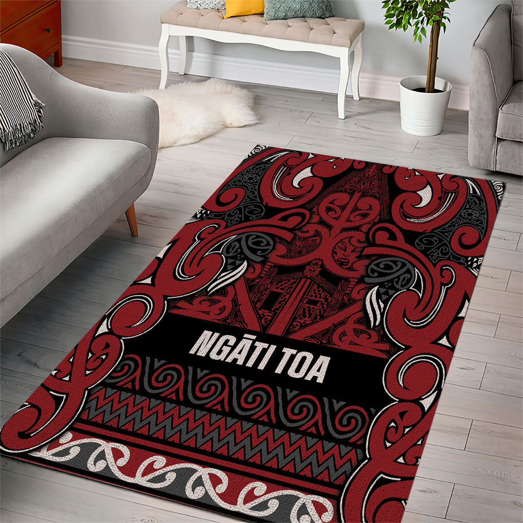 Aotearoa Iwi Ngati Toa Area Rug Maori Wharenui House Tribal Pattern