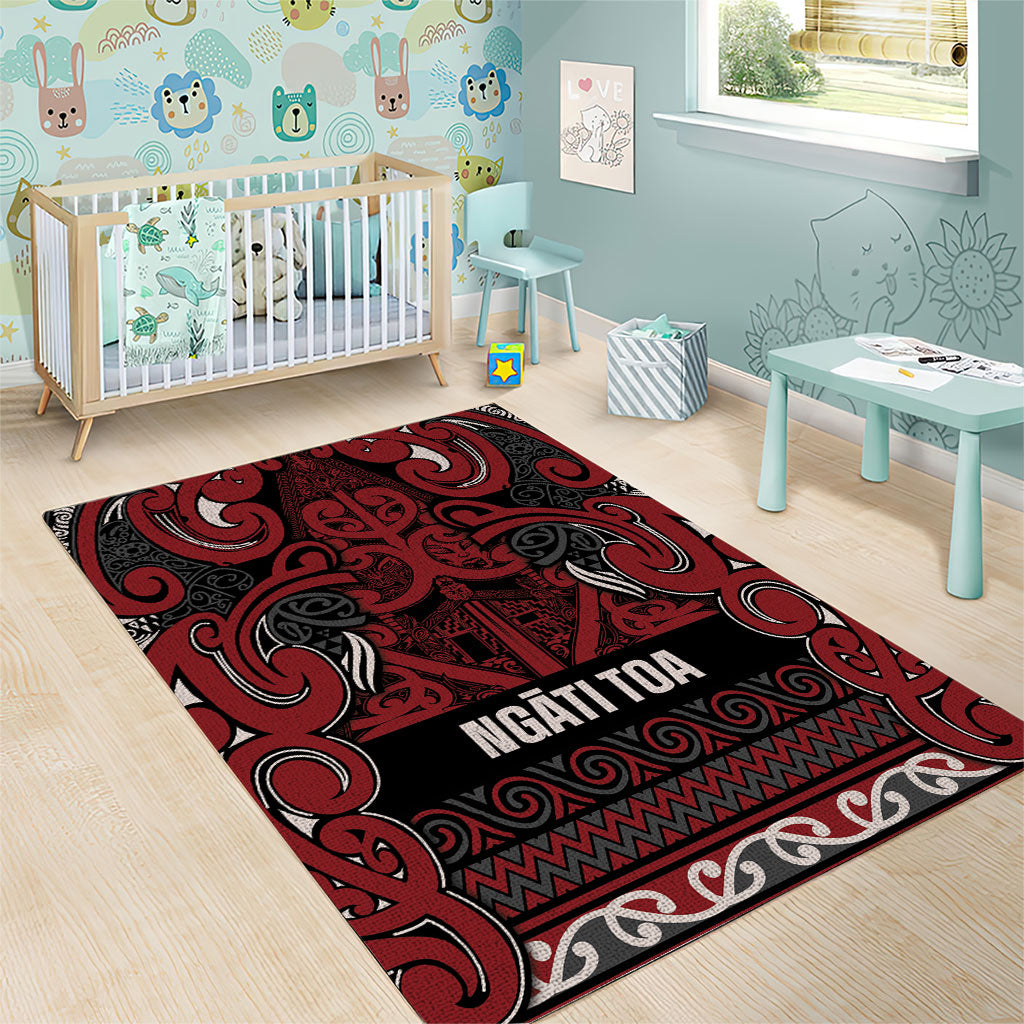 Aotearoa Iwi Ngati Toa Area Rug Maori Wharenui House Tribal Pattern