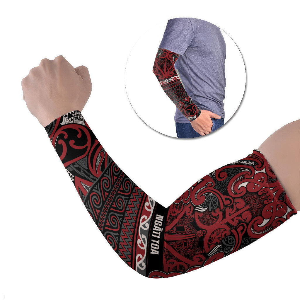 Aotearoa Iwi Ngati Toa Arm Sleeves Maori Wharenui House Tribal Pattern