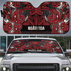 Aotearoa Iwi Ngati Toa Auto Sun Shade Maori Wharenui House Tribal Pattern