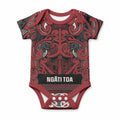 Aotearoa Iwi Ngati Toa Baby Onesie Maori Wharenui House Tribal Pattern