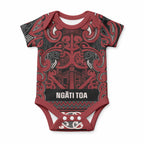 Aotearoa Iwi Ngati Toa Baby Onesie Maori Wharenui House Tribal Pattern
