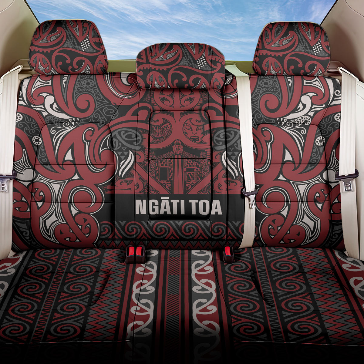 Aotearoa Iwi Ngati Toa Back Car Seat Cover Maori Wharenui House Tribal Pattern