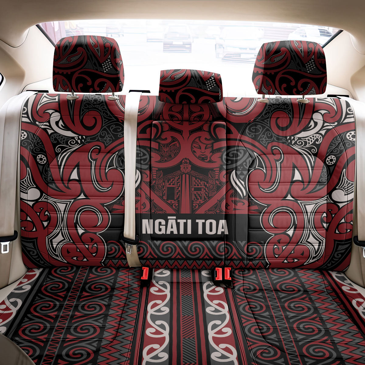 Aotearoa Iwi Ngati Toa Back Car Seat Cover Maori Wharenui House Tribal Pattern