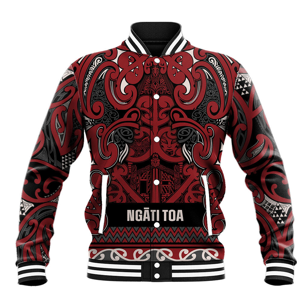 Aotearoa Iwi Ngati Toa Baseball Jacket Maori Wharenui House Tribal Pattern