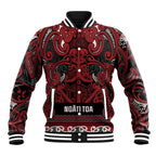 Aotearoa Iwi Ngati Toa Baseball Jacket Maori Wharenui House Tribal Pattern