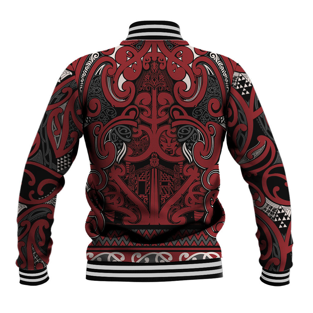 Aotearoa Iwi Ngati Toa Baseball Jacket Maori Wharenui House Tribal Pattern