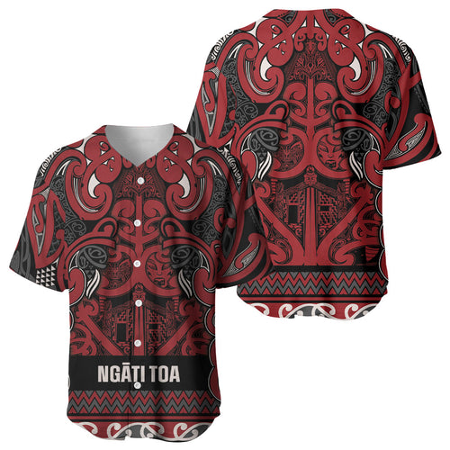 Aotearoa Iwi Ngati Toa Baseball Jersey Maori Wharenui House Tribal Pattern