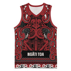 Aotearoa Iwi Ngati Toa Basketball Jersey Maori Wharenui House Tribal Pattern