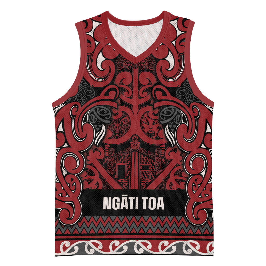 Aotearoa Iwi Ngati Toa Basketball Jersey Maori Wharenui House Tribal Pattern