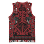 Aotearoa Iwi Ngati Toa Basketball Jersey Maori Wharenui House Tribal Pattern