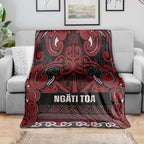 Aotearoa Iwi Ngati Toa Blanket Maori Wharenui House Tribal Pattern
