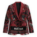 Aotearoa Iwi Ngati Toa Blazer Maori Wharenui House Tribal Pattern