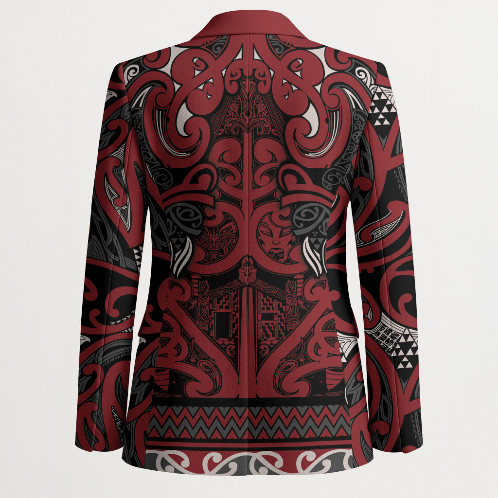 Aotearoa Iwi Ngati Toa Blazer Maori Wharenui House Tribal Pattern