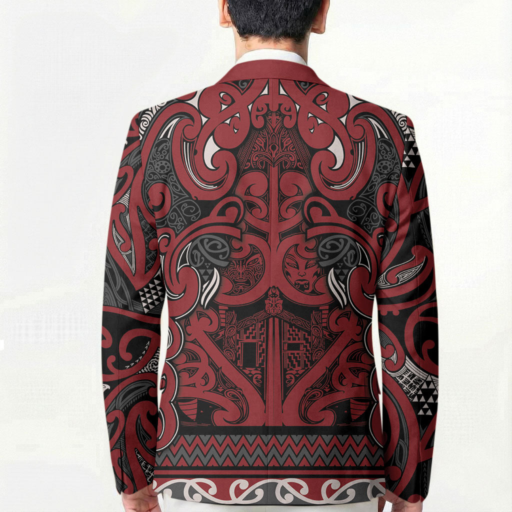 Aotearoa Iwi Ngati Toa Blazer Maori Wharenui House Tribal Pattern
