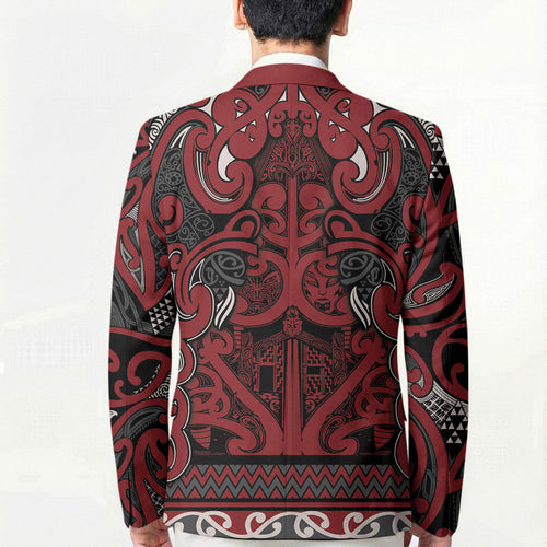 Aotearoa Iwi Ngati Toa Blazer Maori Wharenui House Tribal Pattern