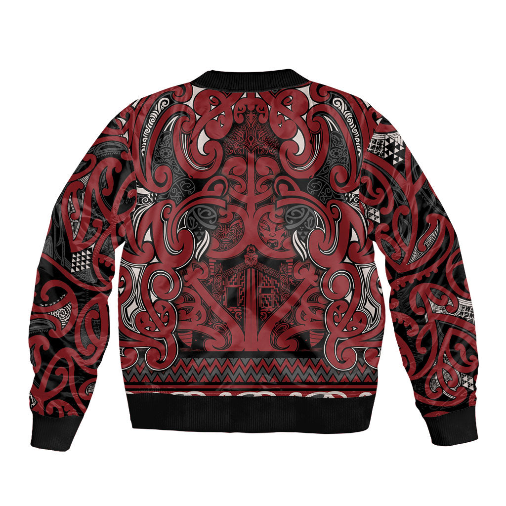 Aotearoa Iwi Ngati Toa Bomber Jacket Maori Wharenui House Tribal Pattern