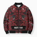 Aotearoa Iwi Ngati Toa Bomber Puffer Jacket Maori Wharenui House Tribal Pattern