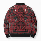 Aotearoa Iwi Ngati Toa Bomber Puffer Jacket Maori Wharenui House Tribal Pattern