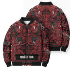 Aotearoa Iwi Ngati Toa Bomber Puffer Jacket Maori Wharenui House Tribal Pattern