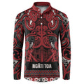 Aotearoa Iwi Ngati Toa Button Sweatshirt Maori Wharenui House Tribal Pattern