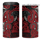 Aotearoa Iwi Ngati Toa 4 in 1 Can Cooler Tumbler Maori Wharenui House Tribal Pattern