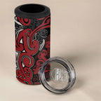 Aotearoa Iwi Ngati Toa 4 in 1 Can Cooler Tumbler Maori Wharenui House Tribal Pattern