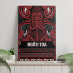 Aotearoa Iwi Ngati Toa Canvas Wall Art Maori Wharenui House Tribal Pattern
