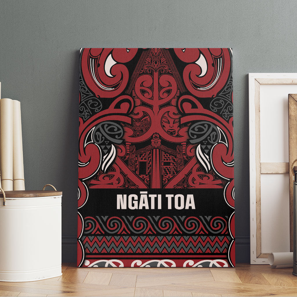 Aotearoa Iwi Ngati Toa Canvas Wall Art Maori Wharenui House Tribal Pattern