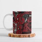 Aotearoa Iwi Ngati Toa Ceramic Mug Maori Wharenui House Tribal Pattern