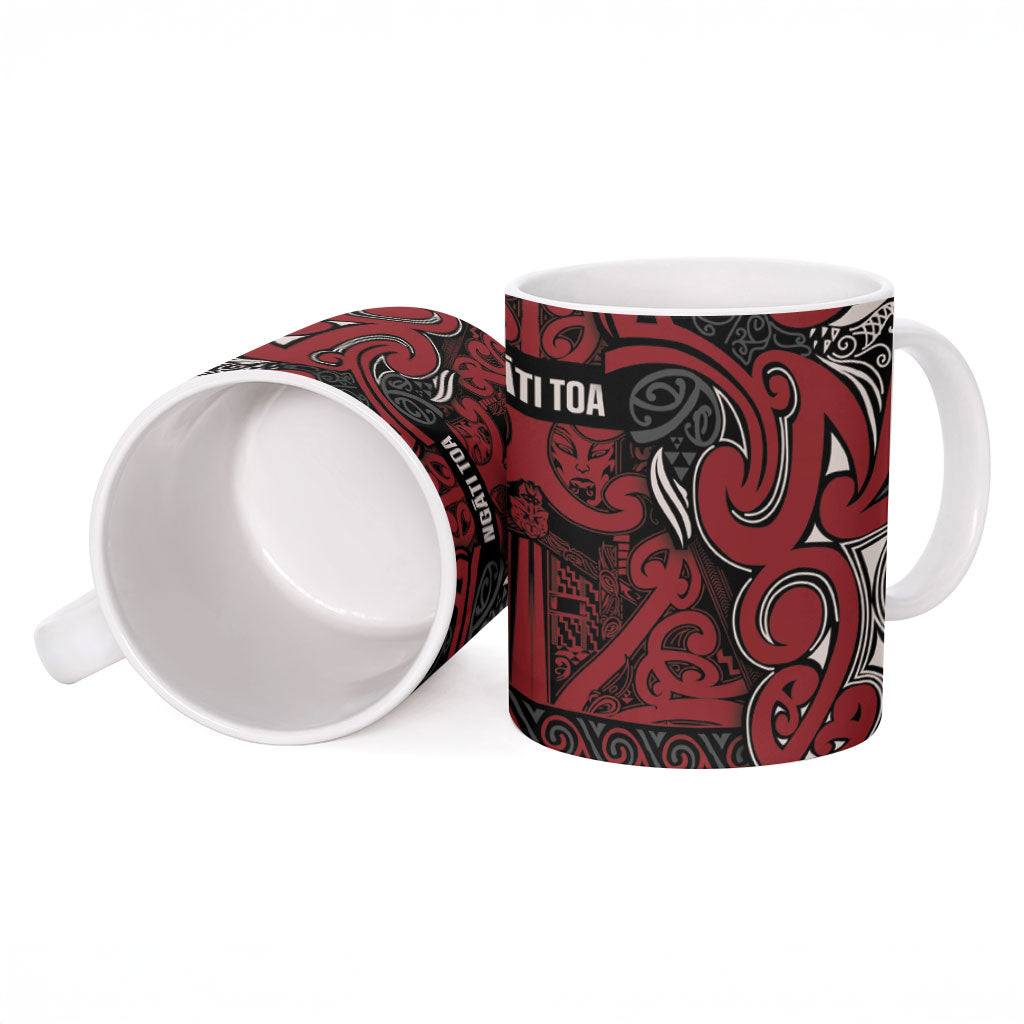 Aotearoa Iwi Ngati Toa Ceramic Mug Maori Wharenui House Tribal Pattern