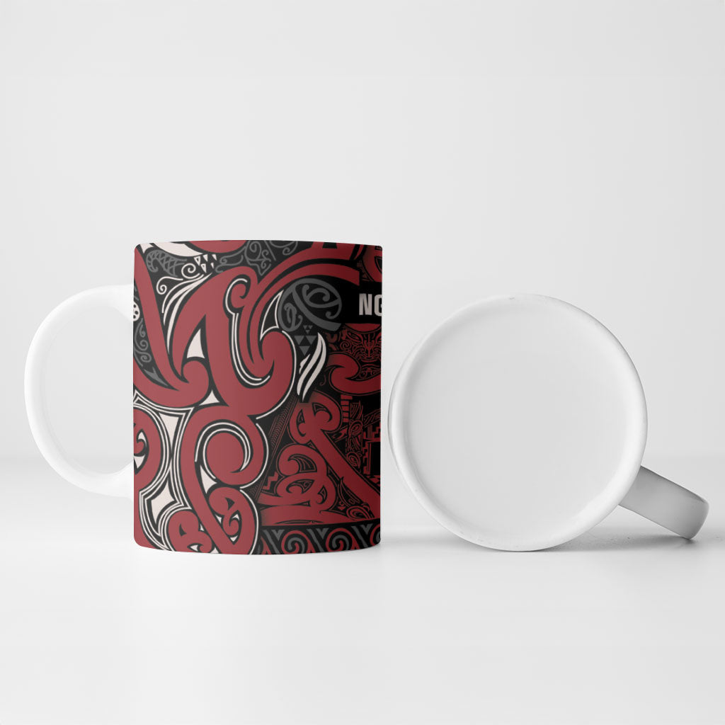 Aotearoa Iwi Ngati Toa Ceramic Mug Maori Wharenui House Tribal Pattern