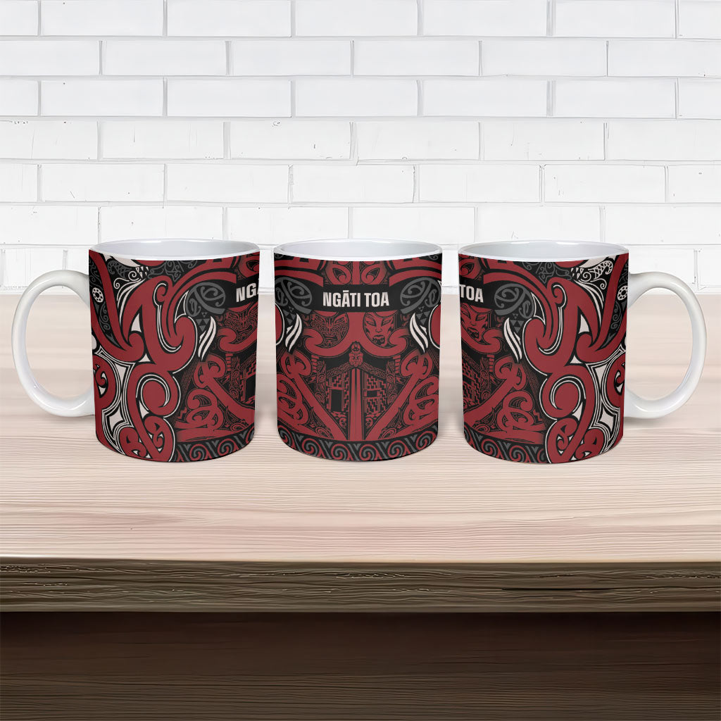 Aotearoa Iwi Ngati Toa Ceramic Mug Maori Wharenui House Tribal Pattern