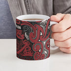 Aotearoa Iwi Ngati Toa Ceramic Mug Maori Wharenui House Tribal Pattern