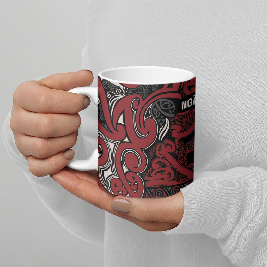 Aotearoa Iwi Ngati Toa Ceramic Mug Maori Wharenui House Tribal Pattern