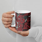 Aotearoa Iwi Ngati Toa Ceramic Mug Maori Wharenui House Tribal Pattern