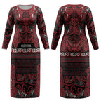 Aotearoa Iwi Ngati Toa Couples Matching Long Sleeve Bodycon Dress and Hawaiian Shirt Maori Wharenui House Tribal Pattern