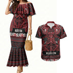 Aotearoa Iwi Ngati Toa Couples Matching Mermaid Dress and Hawaiian Shirt Maori Wharenui House Tribal Pattern
