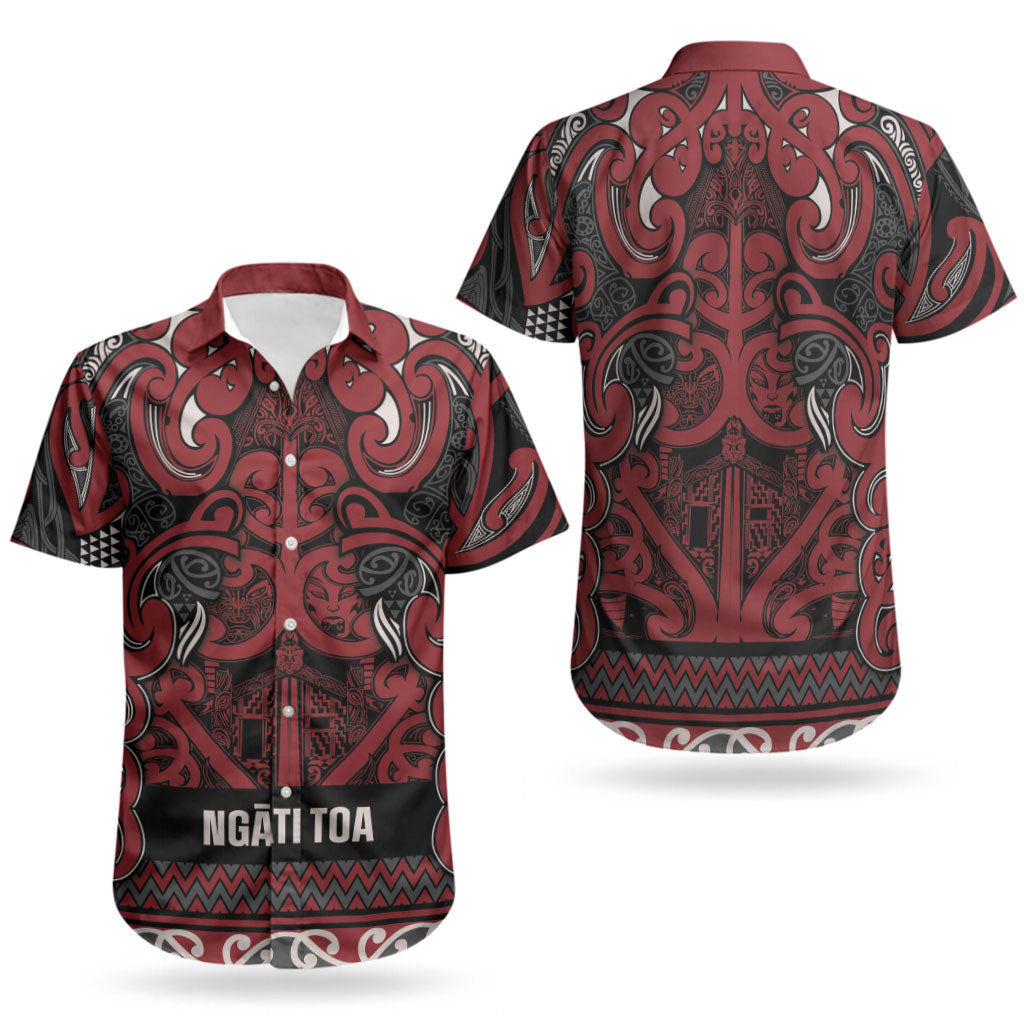 Aotearoa Iwi Ngati Toa Couples Matching Off Shoulder Maxi Dress and Hawaiian Shirt Maori Wharenui House Tribal Pattern